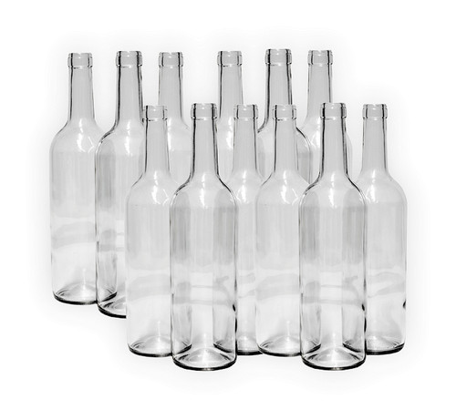 Glass bottle clear 750 - clear, with