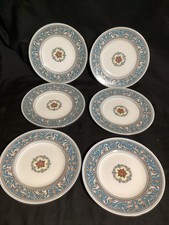 Early Wedgwood Florentine  Turquoise 8.25” Salad Plates X 6 Ex Cond