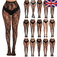 Womens Black Halloween Tights Spider Cob Web Skull Bat Gothic Patterned UK 6-16