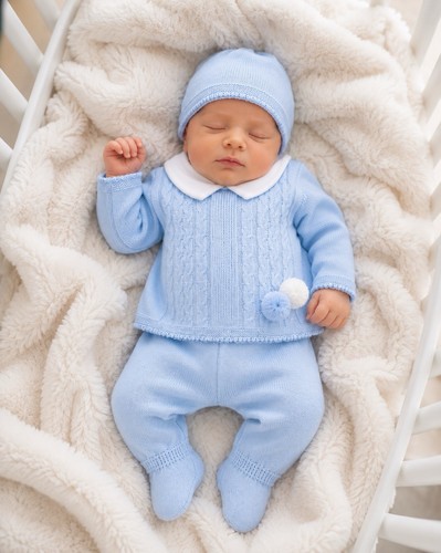 Baby boys blue knitted - boys,