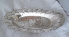 Vintage Wm A Rogers Small Serving Platter Tray Silver Plated Copper Design 910