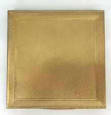 Zenette UK Powder Compact c1940s 50s Signed 3in Engine Turned no puff Vintage