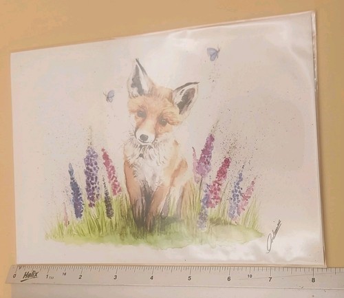 Fox cub watercolour - cub, print
