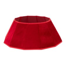 Christmas Village Velvet Christmas Tree Skirt Luxury Red Festive Holiday Decor