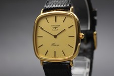 [Near MINT] LONGINES Presence L150.4 7112 Original Belt Gold 30mm Qz Men's Watch