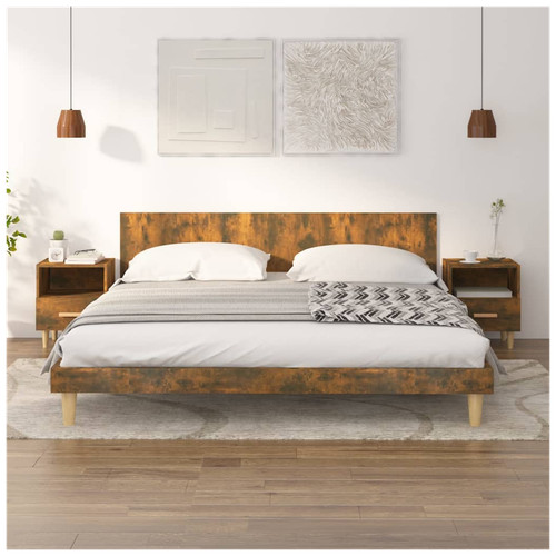 Bedside cabinets 2pc smoked - cabinets,