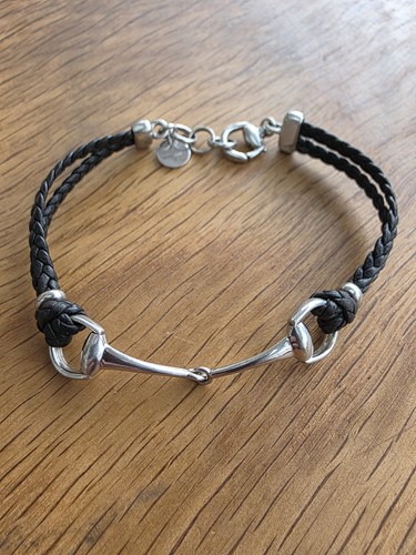 Gucci 925 silver black braided - 925,