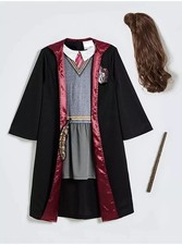 Harry Potter Hermione Costume with Wig + Wand Age 11-12