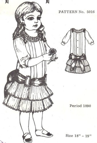 Period doll dress - dress, pattern