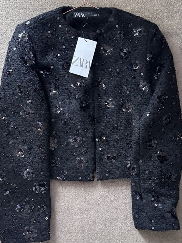 Zara black flower sequin - black,