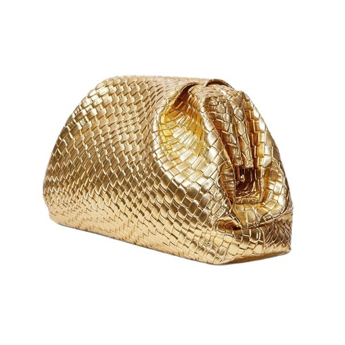 Women woven leather - woven, clutch