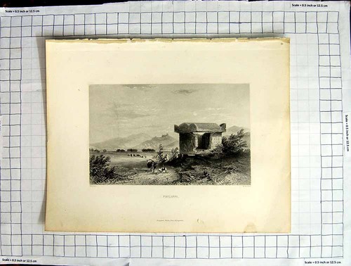 Original old antique print - original,