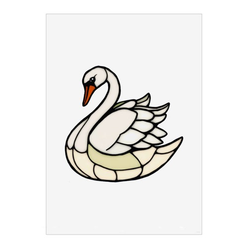 Stained glass swan wall - swan', art