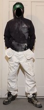 mens white DULUX work trousers 38W 31L holster pockets painter & decorator