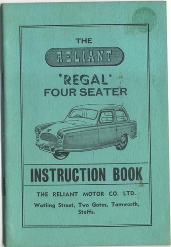 Reliant regal original drivers - reliant,