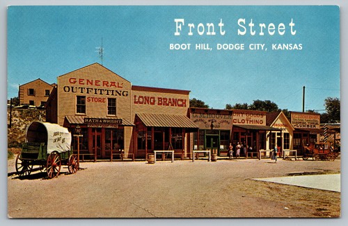 Postcard front street - street, boot