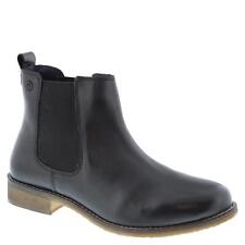 Womens Ankle Chelsea Boots Black Leather Ladies Slip On Size 3 4 5 6 7 8