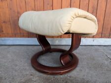Stressless Ottoman Leather Vintage Ekornes Norway Pouf Footstool Retro Ottoman 8