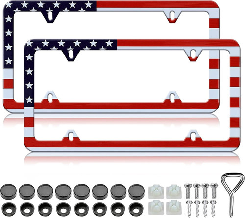 American flag license plate - american,