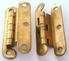 Hinge Cabinet 64mm pk2 Cranked Caravan Motorhome solid brass inc pin see details
