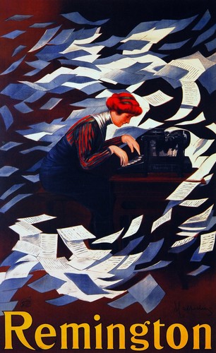 2991 typewriter poster redhead - 2991.typewriter, poster.redhead