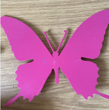 Diamantini & Domeniconi Metal Violet Butterfly Wall Clock & 2 Butterflies  