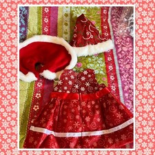 Cabbage Patch Compatible Doll Dress Christmas 🎄 Outfit Red Dress Cape Hat
