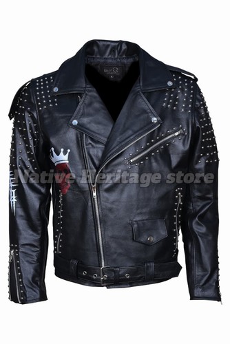 Handmade studded leather biker - handmade,