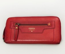 Fossil Hayden Red Leather Clutch Purse Issue No.1954 With Tag Vintage Inspired