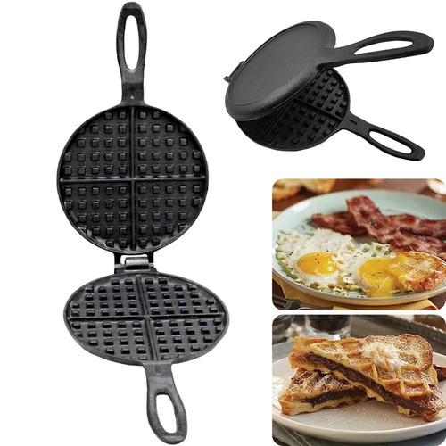 Cast iron waffle maker pan - 6",