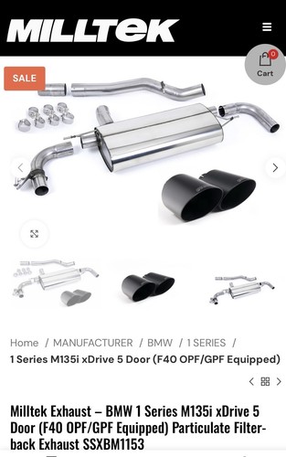 Bmw m135i f40 miltek - f40, exhaust