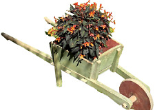 VINTAGE FRENCH GARDEN PLANTER WOODEN WHEELBARROW WHIMSICAL WATERMELON COLOURS