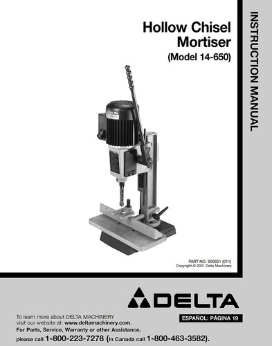 Delta 650 hollow chisel - hollow,