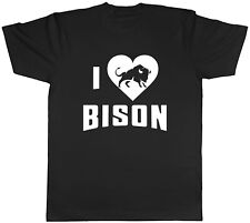 I Love Bison Mens T-Shirt