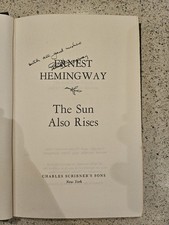 Signed - Ernest Hemingway, The Sun Also Rises (1954 US Hardcover novel)