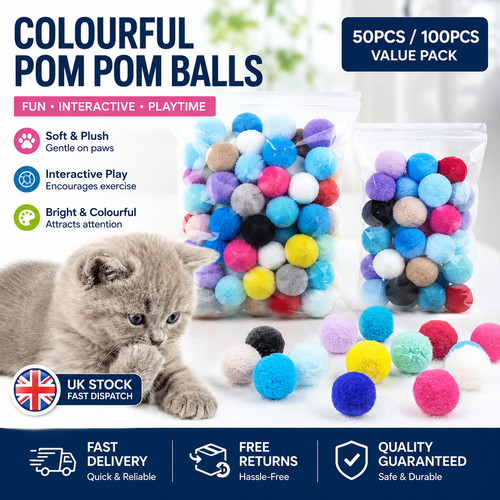 Soft colorful pom - pom,