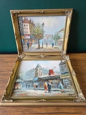 Pair Vintage Paris Oil