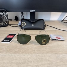 Ray-Ban Aviator Sunglasses RB3026 L2846 XXL 62mm G-15 on Gold Frame