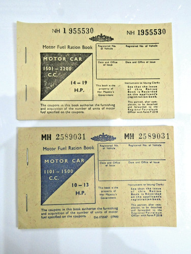 Motor fuel ration books - 2,
