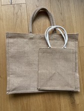 2 x  Hessian Tote bags  Natural Colour - No Logos -1x41 x34cm - 1x25cm X 21cm 