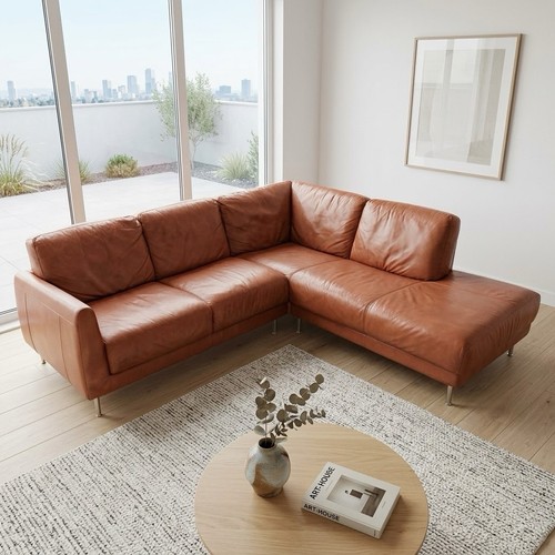 Leather seater corner sofa 4 - leather,