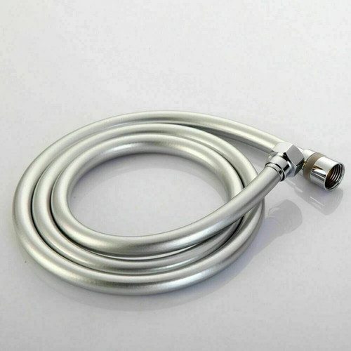 Smooth matt silver shower hose - silver,