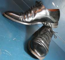 Vtg Loake black leather lace