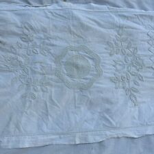 Antique 1800s Hand Tufted Candlewick Bedspread Coverlet Pillow Scarf  White VTG