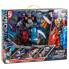 NEW King Mech 5 Super Fusion Dinosaur Transforming Combiner Large Robot Toy 🤖🦖