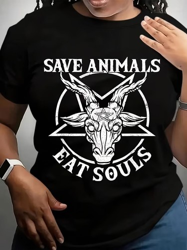 Womens save animals eat slogan - save,