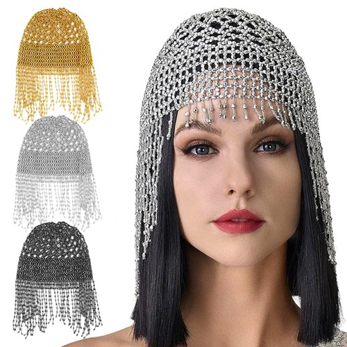 Beaded flapper caps headpiece - flapper,