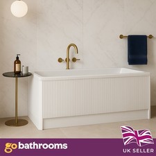 White Ribbed Adjustable Bath