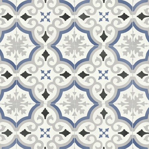 Blue grey victorian tile - grey,