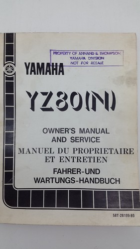 Yamaha motorbike yz80 - yamaha, yz80(n)